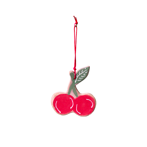 Ceramic Cherry Ornament  