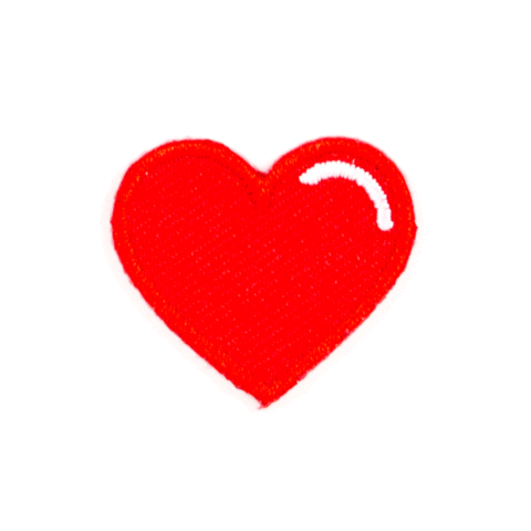 Red Heart Embroidered Sticker Patch