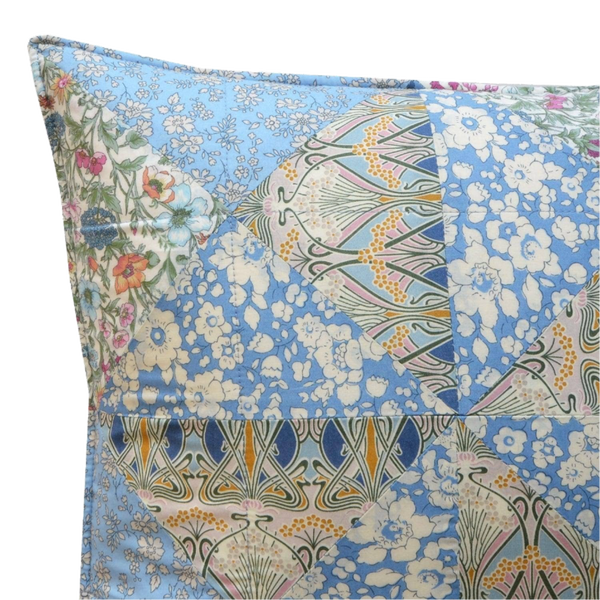 Liberty Print Patchwork Cushion - Blue Traingles