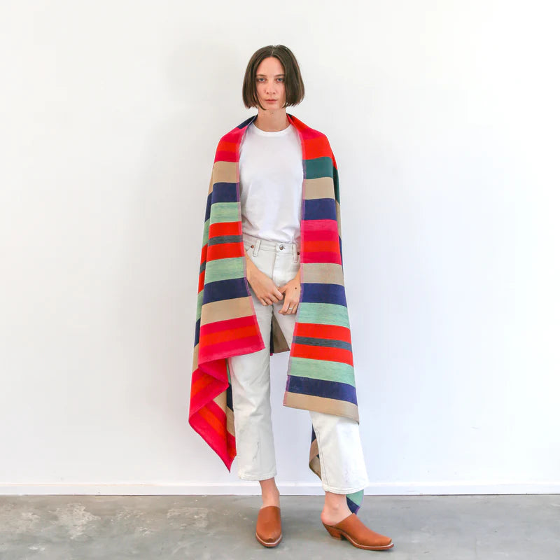 Desert Shawl - Indigo Stripe