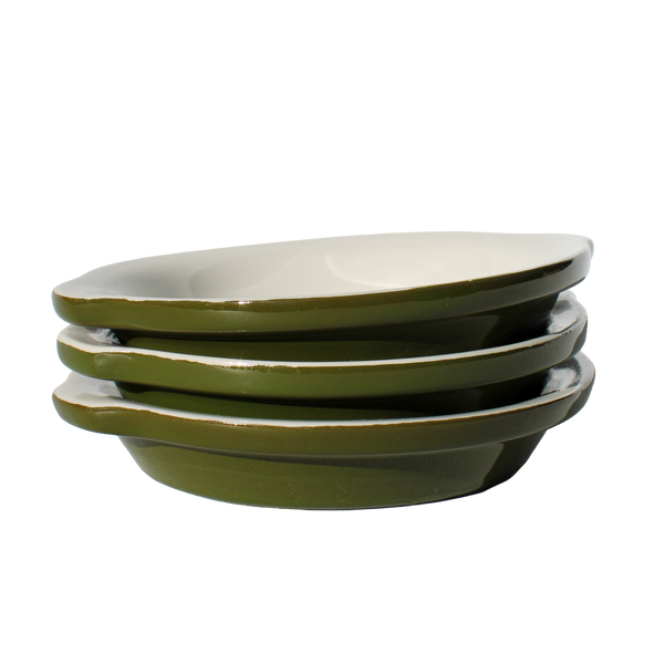 Vintage Hall Pottery Green Baking Dishes