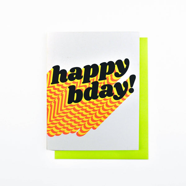 Zig Zag Happy Birthday Risograph Card