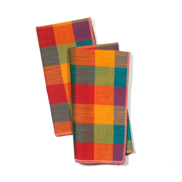 Rainbow Plaid Napkins - Set of 4