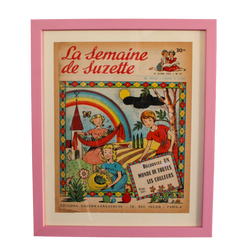 Framed 1955 La Semaine de Suzette Magazine Cover - No. 21, "Rainbow Girls"