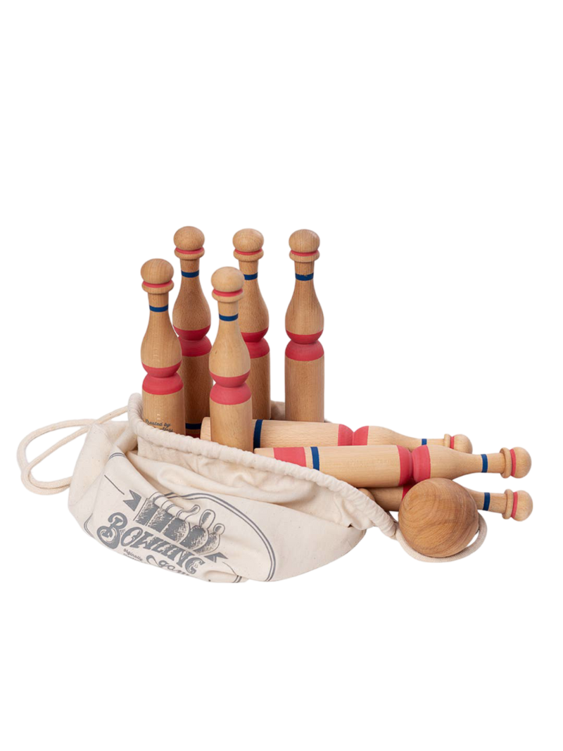 Wooden Bowling Game - Red