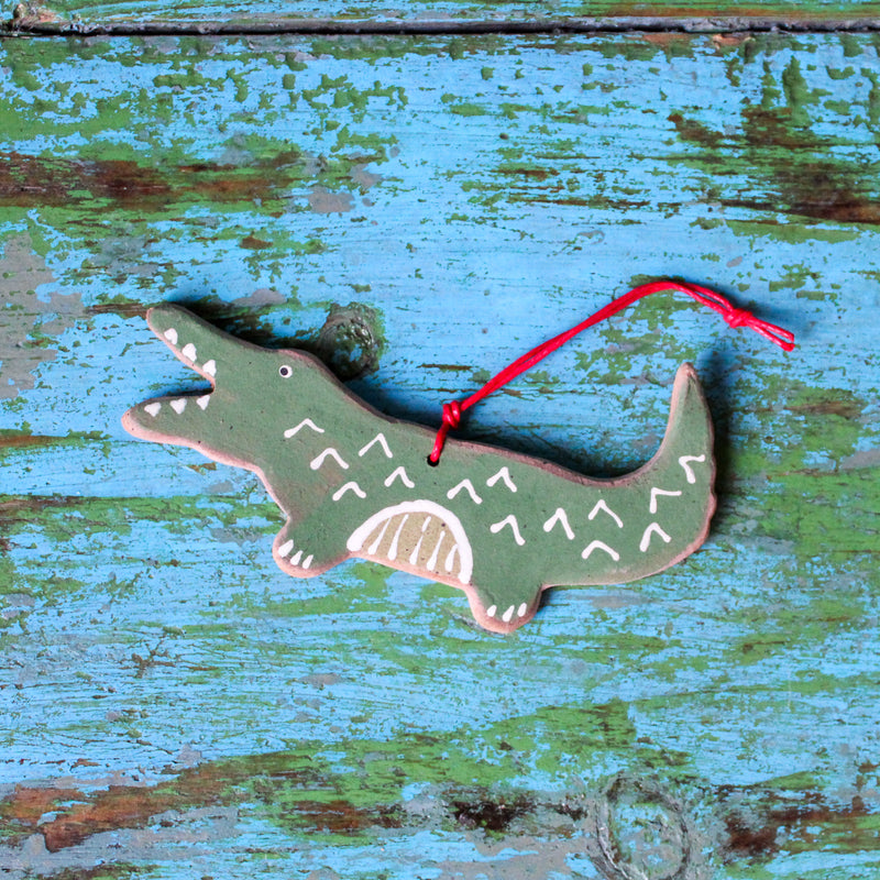 Ceramic Aligator Ornament