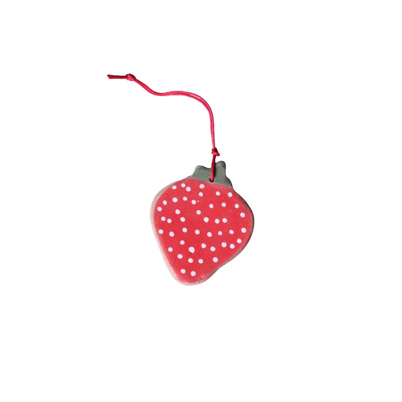 Ceramic Strawberry Ornament 