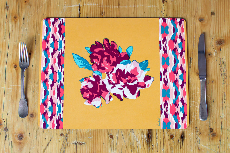 Rectangular Dali' Peony Placemat - Honey