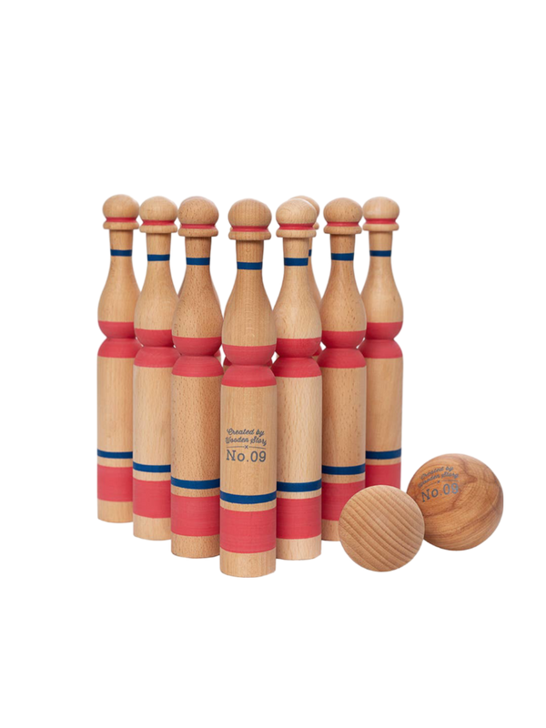 Wooden Bowling Game - Red