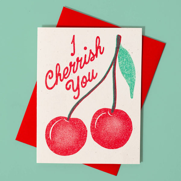 I Cherrish You Risograph Card