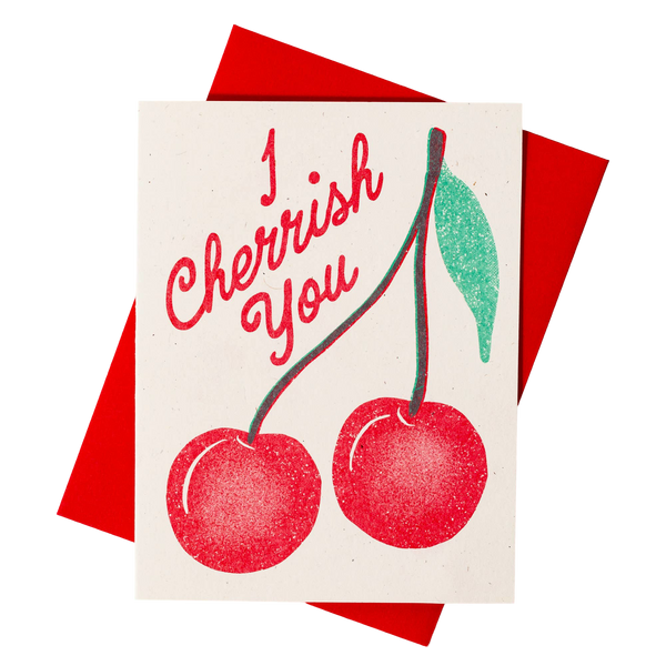 I Cherrish You Risograph Card