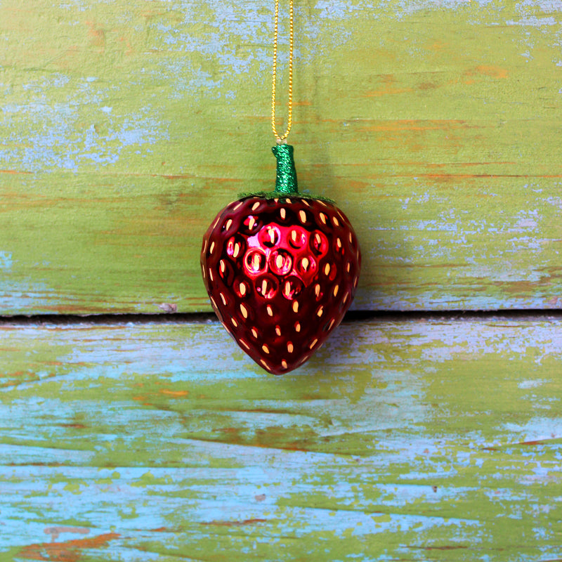 Glitter Strawberry Ornament