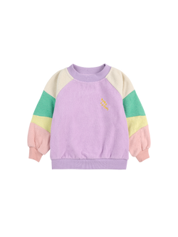 Lila Color Block Terry Cloth Sweatshirt