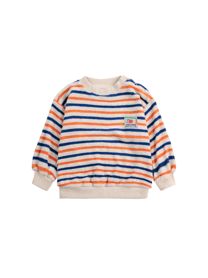 Striped Terry Cloth Baby Sweatshirt