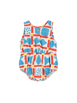 Geometric Game Woven Romper