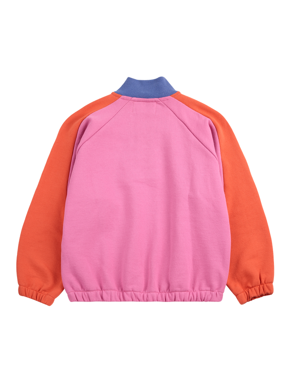 Smiling Color Block 1/4 Zipped Sweatshirt