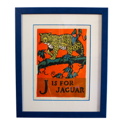 Framed "J is for Jaguar" from First Edition (1923) ABC Book by C.B. Falls