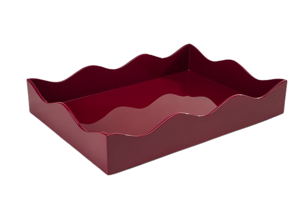 Rita Konig Belles Rives Lacquer Tray - Bordeaux Red