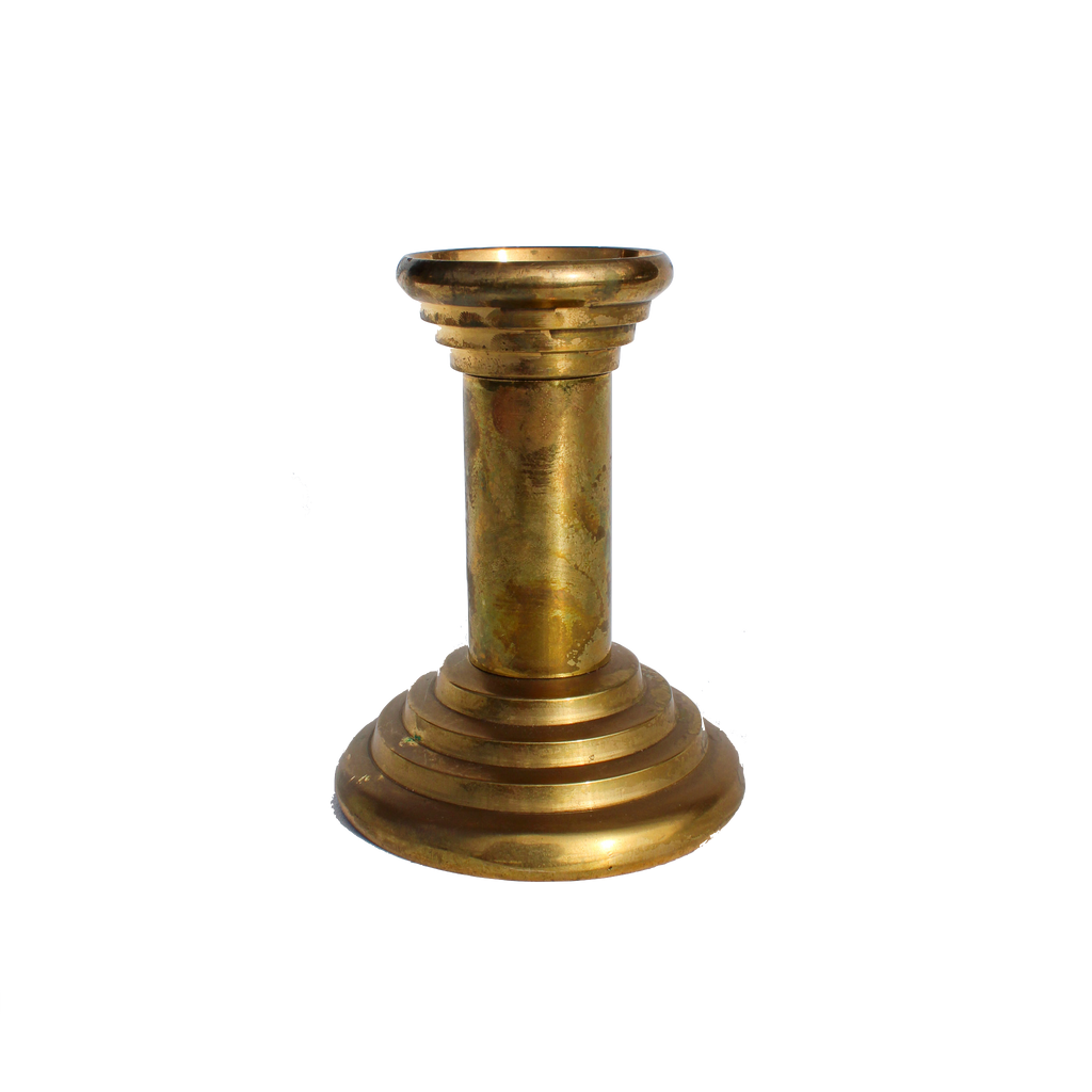 Rough Cast Brass Pillar Candleholder