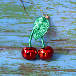 Glitter Cherry Ornament