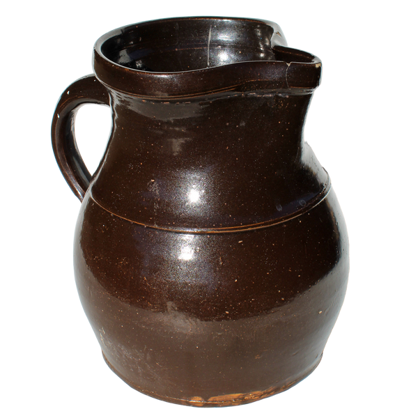 Vintage Large Brown Stoneware Pitcher