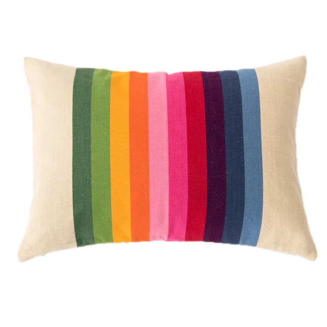 Pink Spectrum Stripe Pillow