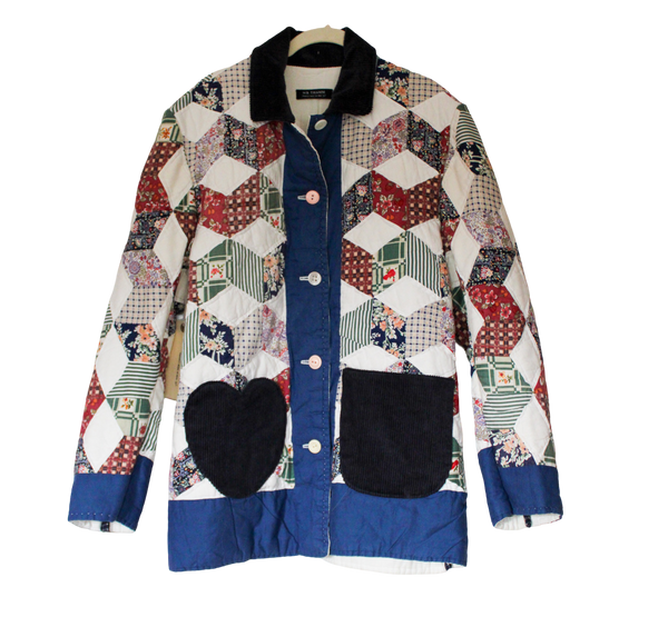 Quilt Chore Jacket - 1980s Tumbling Blocks