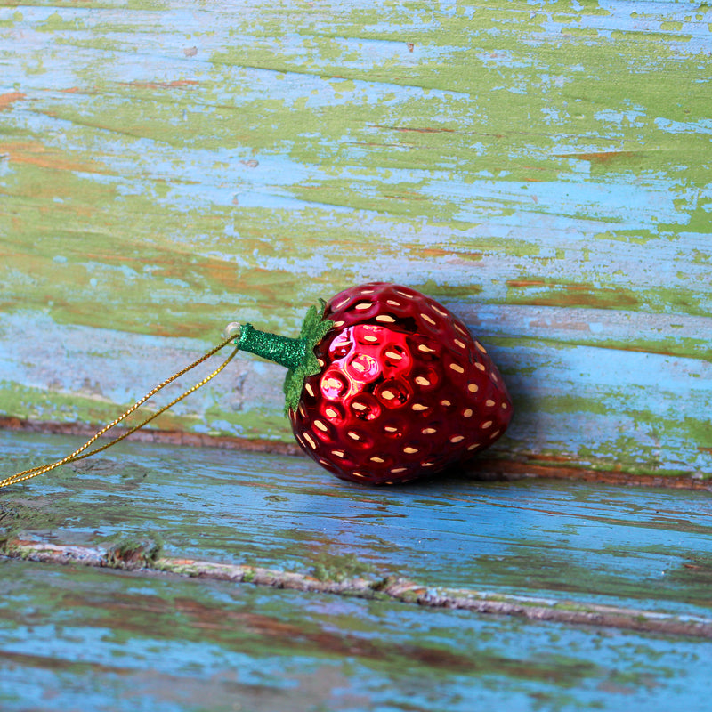 Glitter Strawberry Ornament