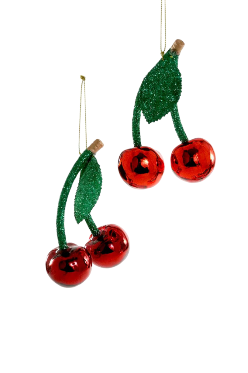 Glitter Cherry Ornament