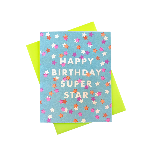 "Happy Birthday Super Star" Confetti Card