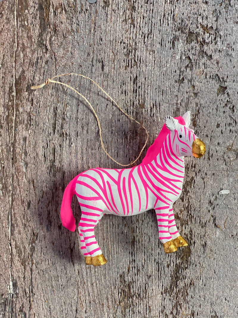 Hot Pink Zebra Ornament – House of Cardoon