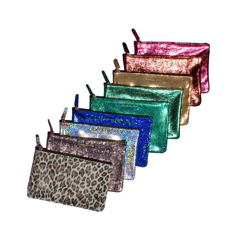 Shimmer Leather Pouch - Small