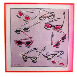 Framed Mid Century Handkerchief -  "Sunglasses"