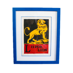 Framed "L is for Lion" from First Edition (1923) ABC Book by C.B. Falls