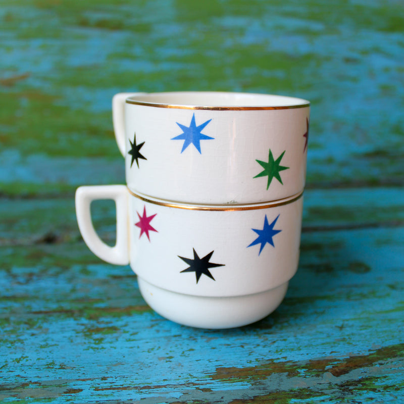 Vintage Starry Espresso Mugs