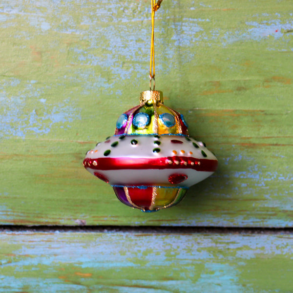 Rainbow UFO Ornament