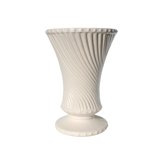 McCoy Swirl White Footed Vases