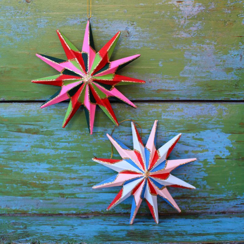 Pinwheel Glitter Star Ornament