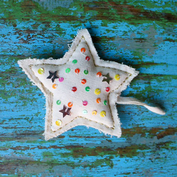 Neon Sequin Star Ornament