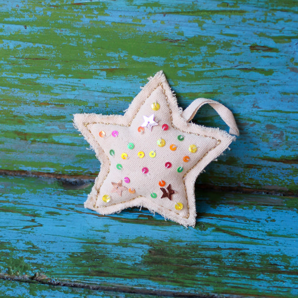 Neon Sequin Star Ornament