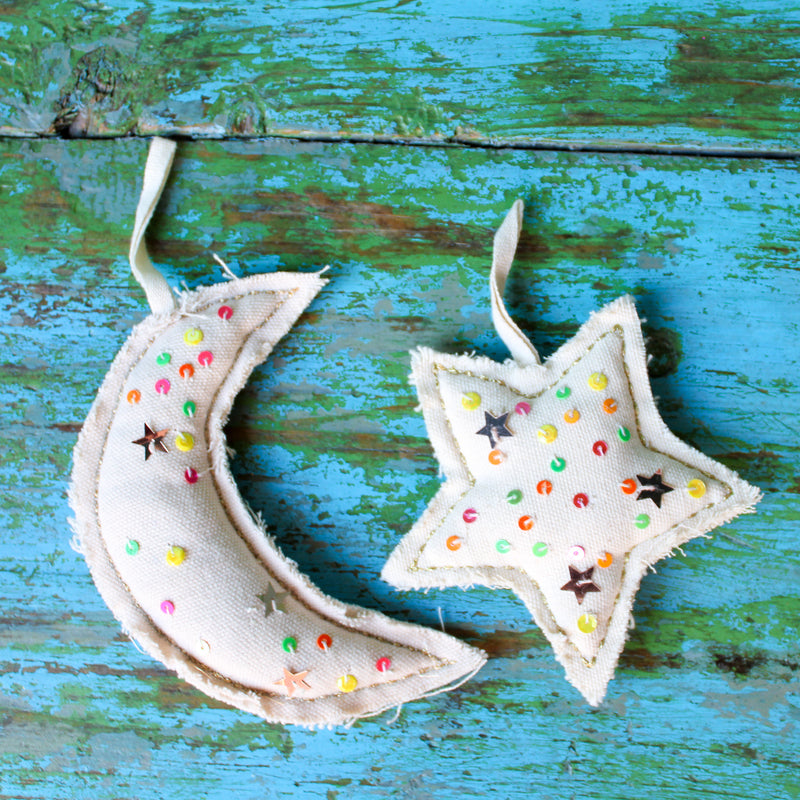 Neon Sequin Star Ornament