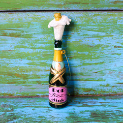 Pop Fizz Clink Champagne Bottle Ornament