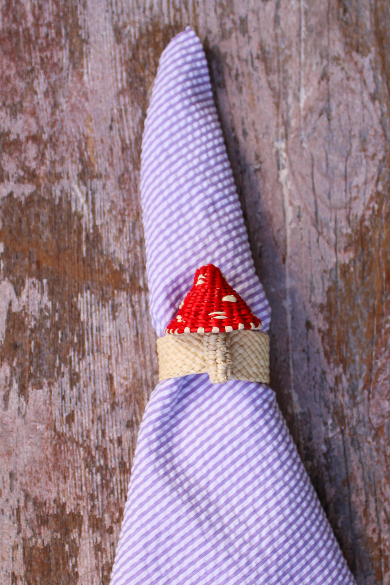 Woven Napkin Ring - Mushroom