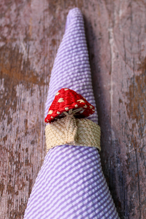 Woven Napkin Ring - Mushroom