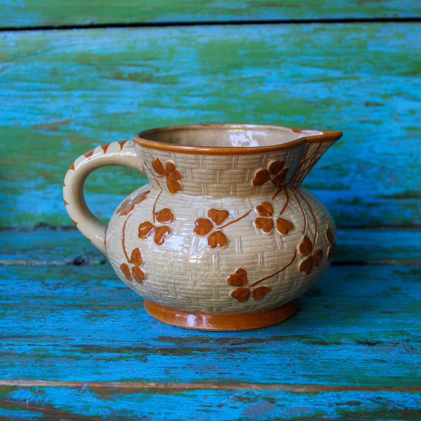 Vintage Japanese Clover Pitcher - Rust