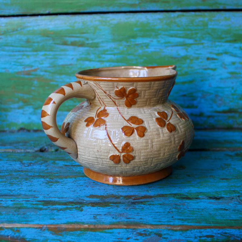 Vintage Japanese Clover Pitcher - Rust