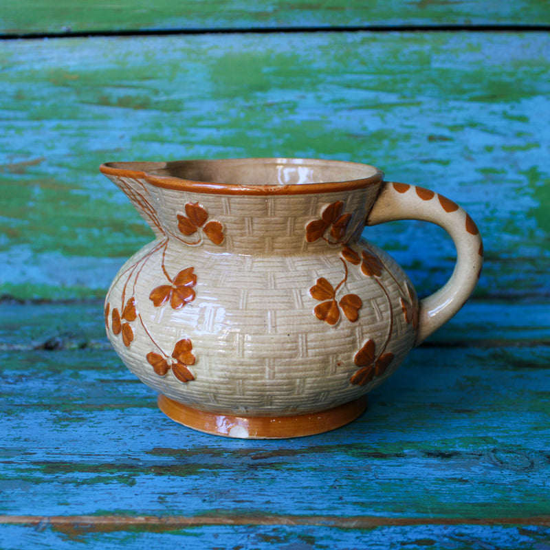 Vintage Japanese Clover Pitcher - Rust