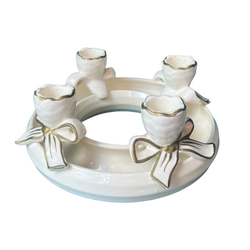 Vintage Ceramic Bow Candleholder/Advent