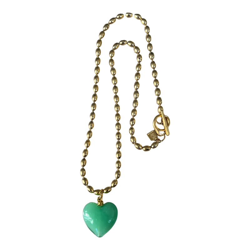 Bacio Murano Glass Heart Necklace