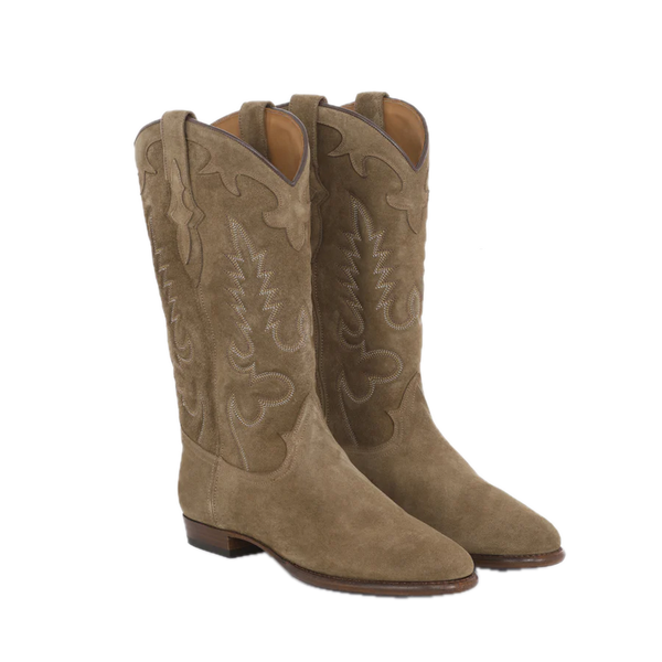 Midnight Suede Cowboy Boots -  Chestnut